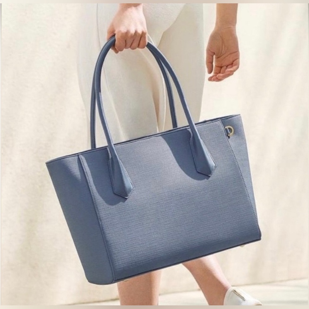 Dagne Dover Classic Ash Blue Tote With Dust Bag and Original Tag